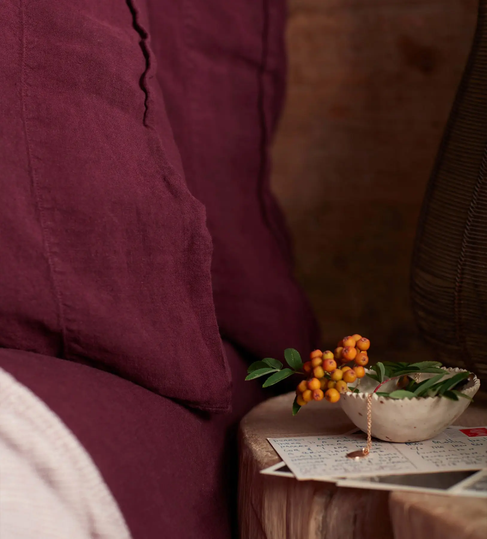 Beetroot 100% Linen Bed Linen - Image 4