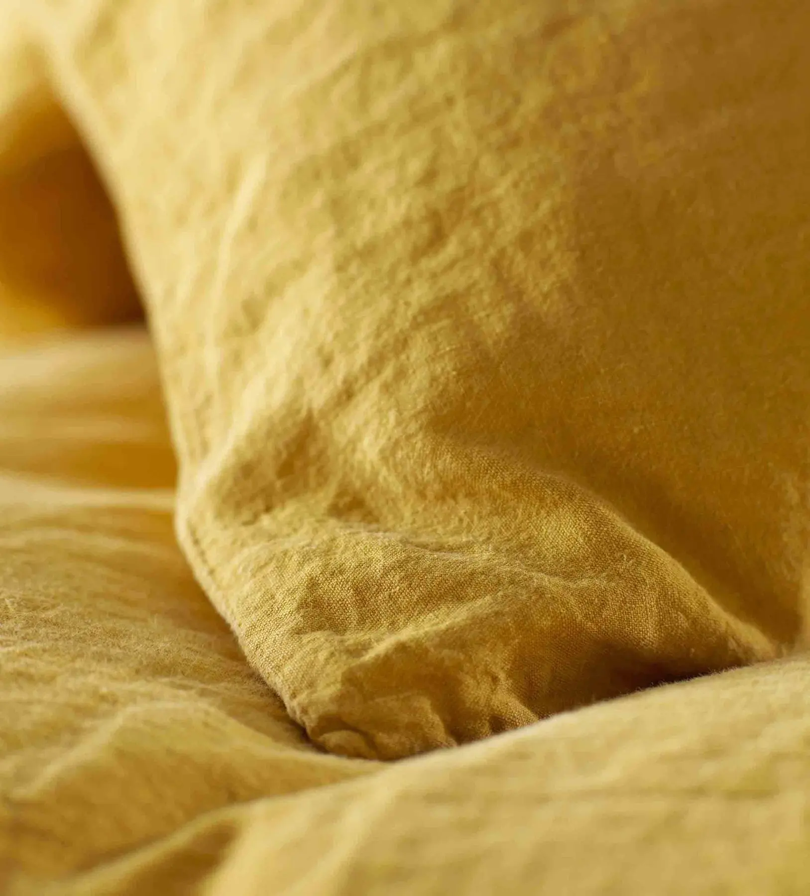 Mustard Yellow 100% Linen Bed Linen - Image 2