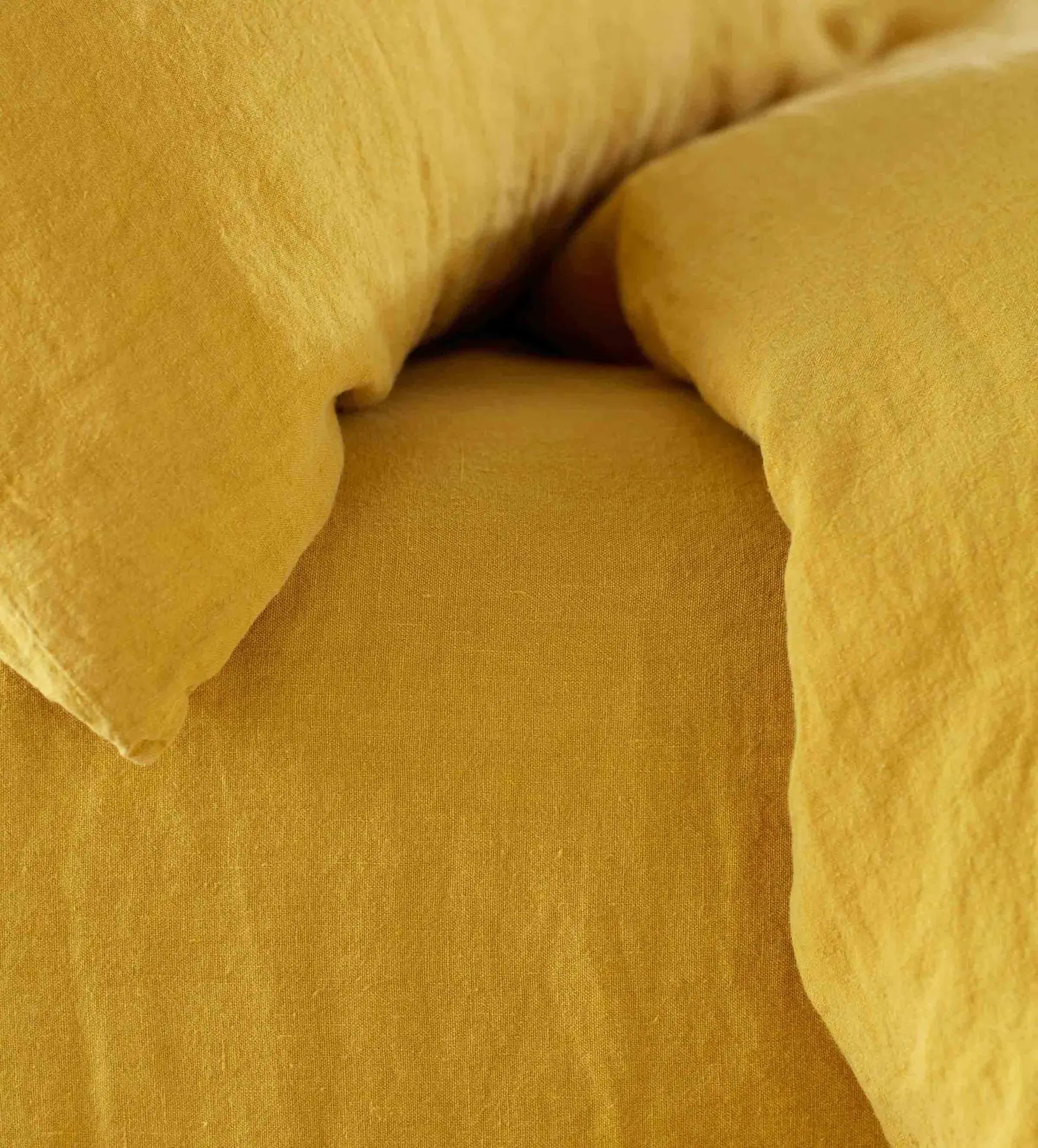 Mustard Yellow 100% Linen Bed Linen - Image 4
