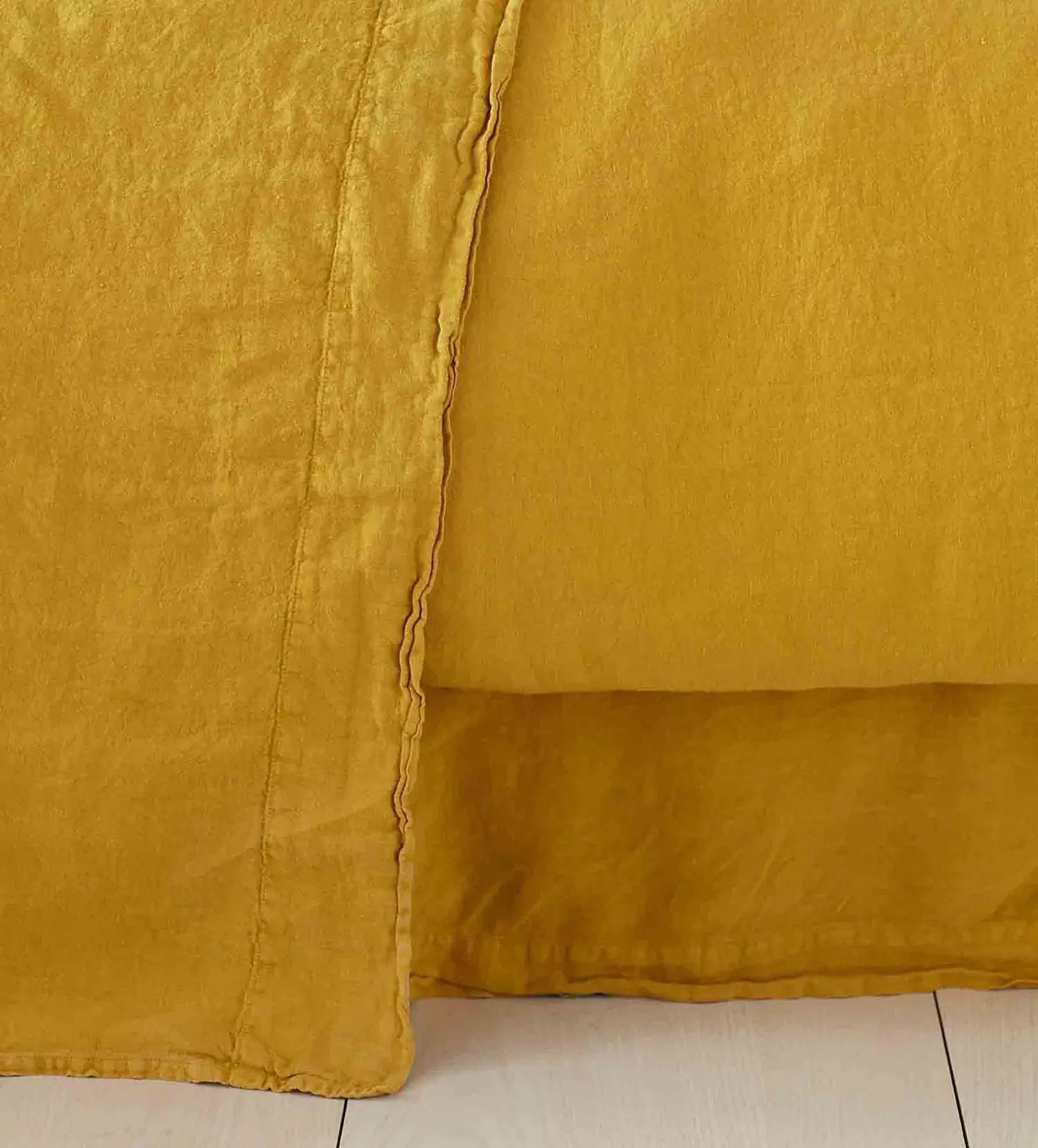 Mustard Yellow 100% Linen Bed Linen - Image 5
