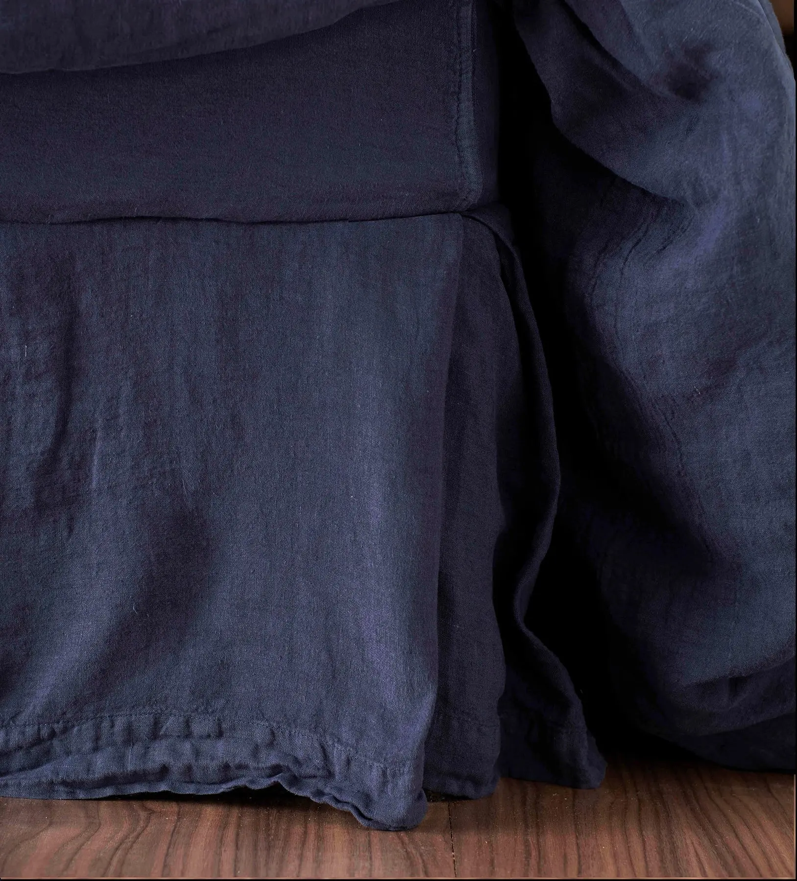 Navy Blue 100% Linen Bed Linen - Image 3