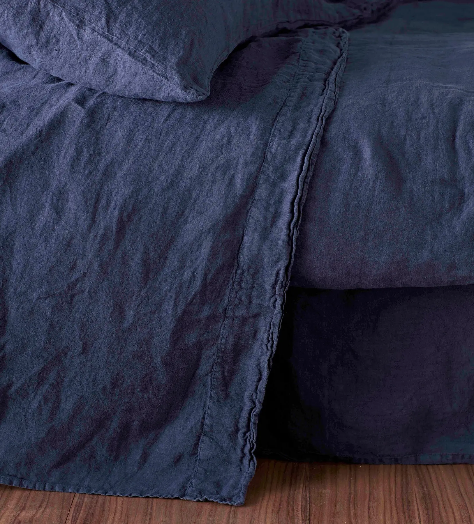 Navy Blue 100% Linen Bed Linen - Image 4