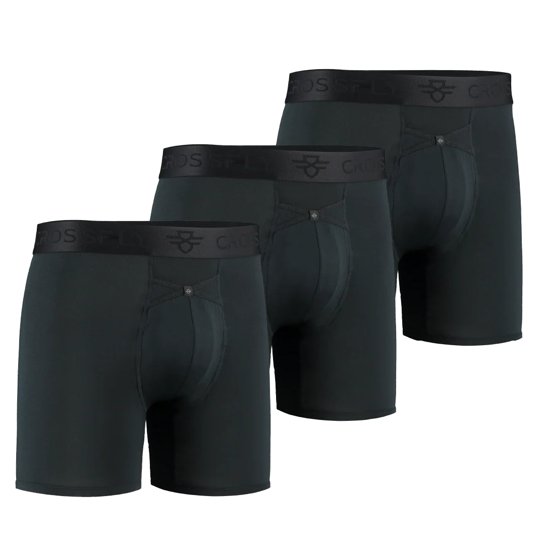 3-Pack: IKON Men's 6" Boxers - Black