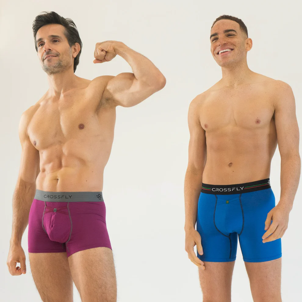 3-pack: IKON X Men's 3" Trunks - PlumGrey + Italia + Black - Image 3