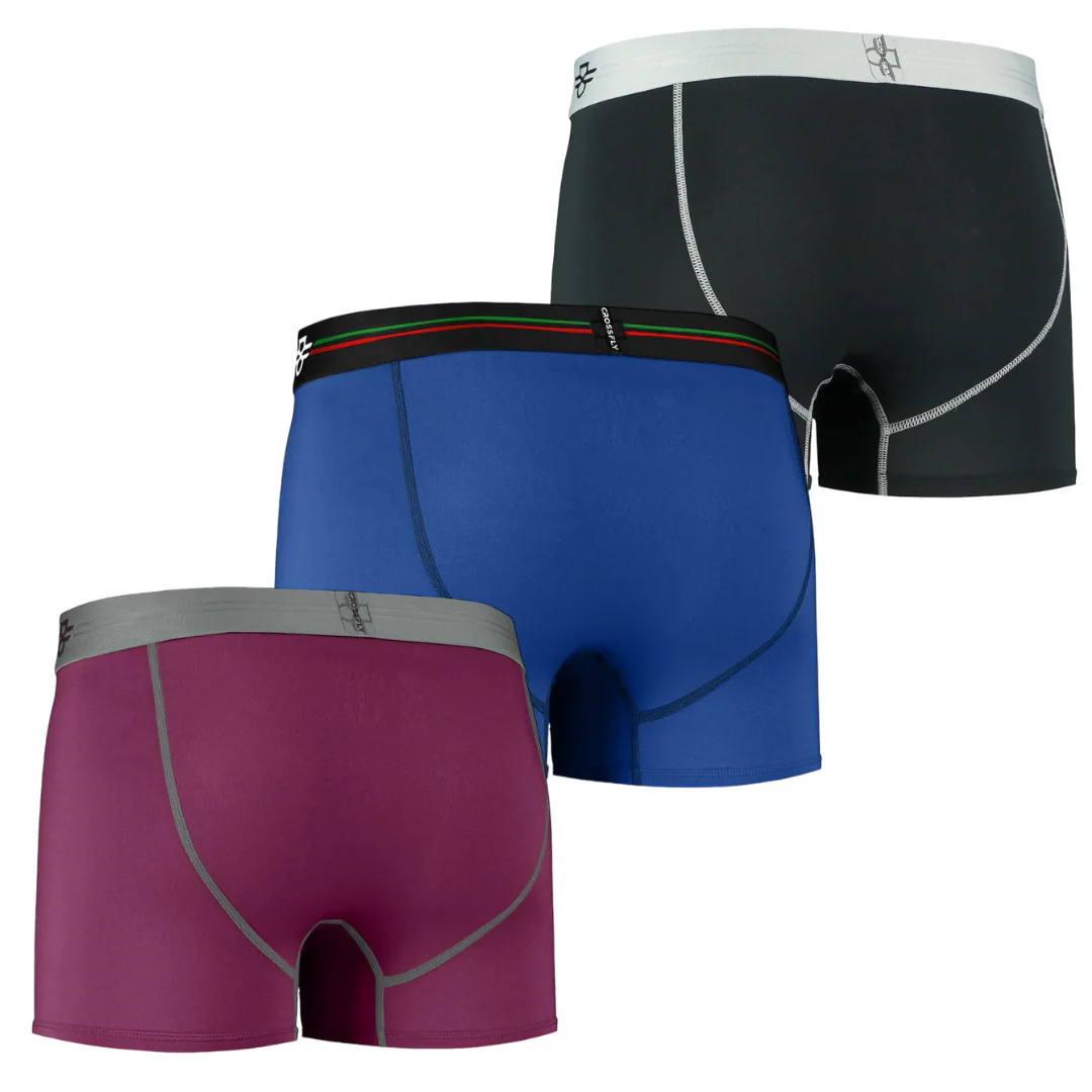 3-pack: IKON X Men's 3" Trunks - PlumGrey + Italia + Black - Image 8