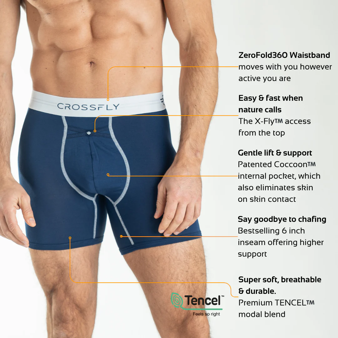 3-Pack: IKON X Men's 6" Boxers - Navy/White - Image 2
