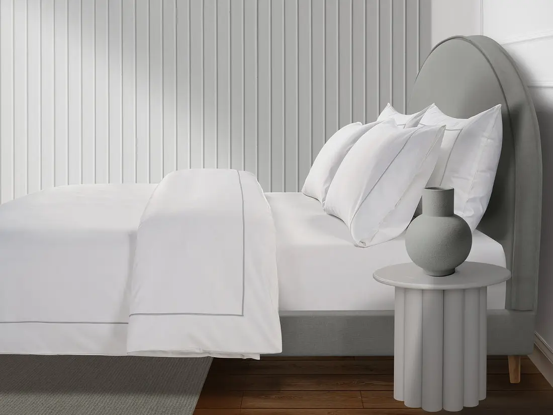 Silver Dove Grey Cedarhurst 800 Thread Count Egyptian Cotton Duvet Cover - Image 3