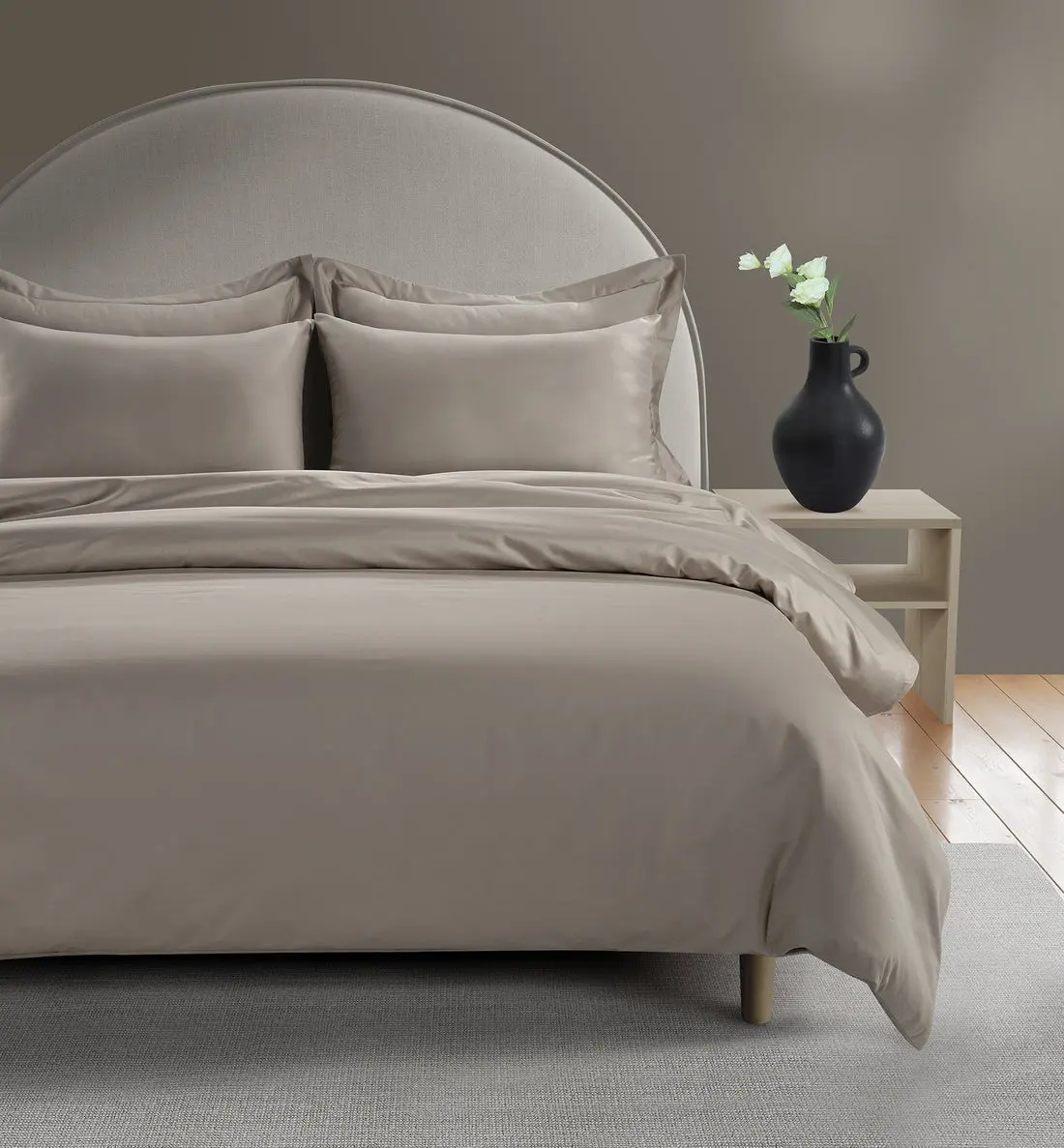 800 Thread Count Egyptian Cotton Grand Splendour Lux Buttery Smooth - Simply Taupe Bedding Set - Image 3