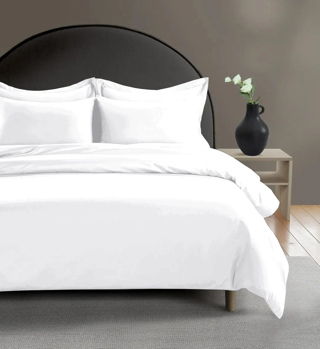 White 800 thread Count Egyptian Cotton Sateen Duvet Cover - Image 2