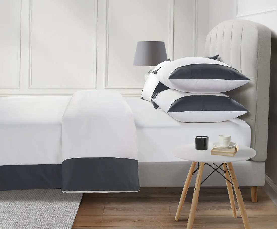 Graphite Grey Harrogate 800 Thread Count Egyptian Cotton Duvet Cover - Image 2