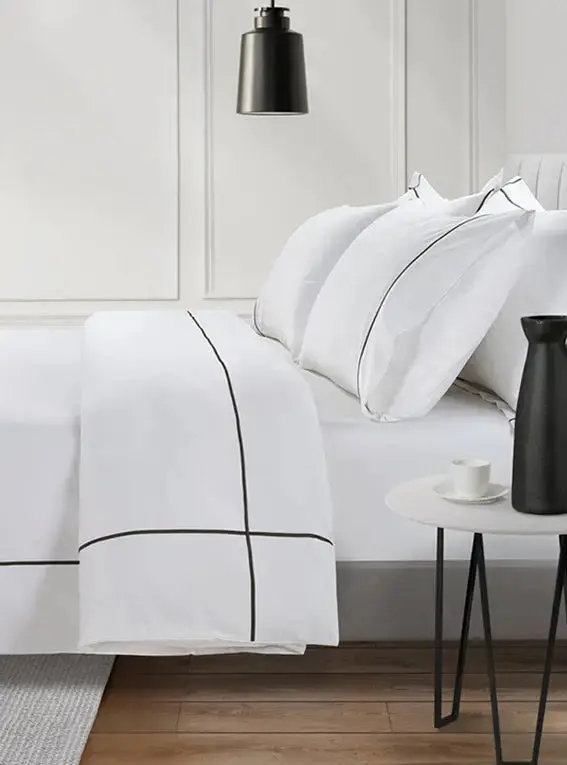 800 Thread Count Egyptian Cotton Kensington Lux Buttery Smooth Duvet Cover - Jet Black Bedding Set