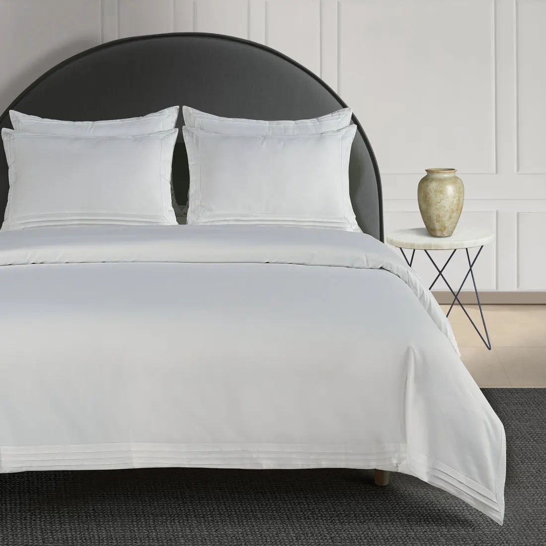 800 Thread Count Egyptian Cotton Regalwood LUXE Bedding Set - Brilliant White - Image 3