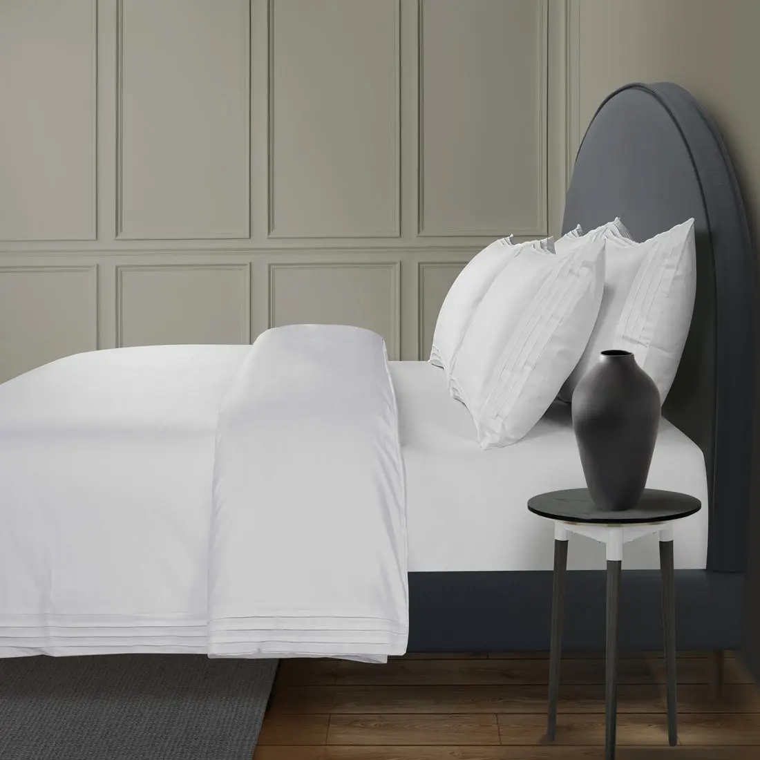 800 Thread Count Egyptian Cotton Regalwood LUXE Bedding Set - Brilliant White - Image 4