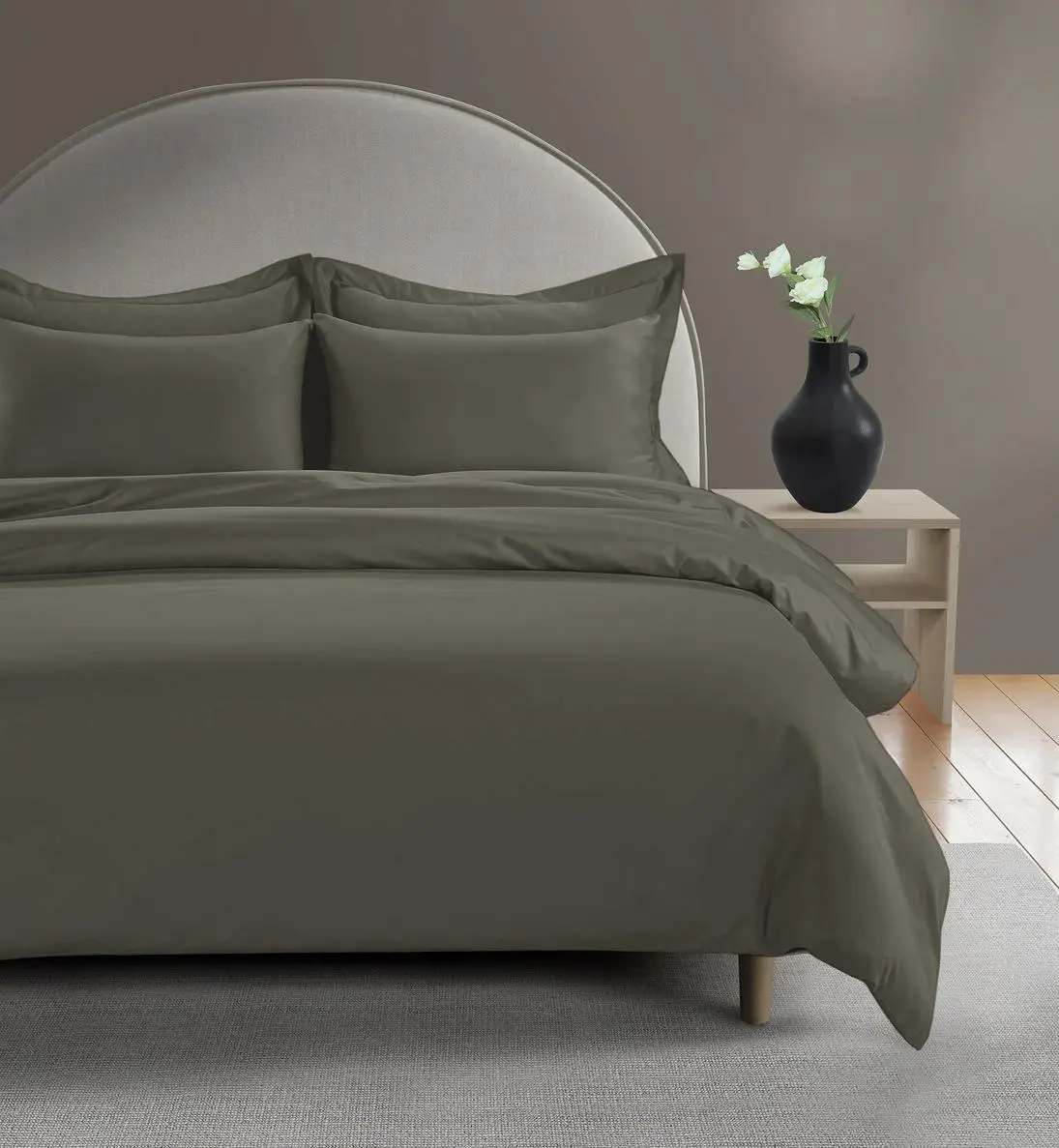Sage Green 800 Thread Count Cotton Sateen Duvet Cover - Image 2