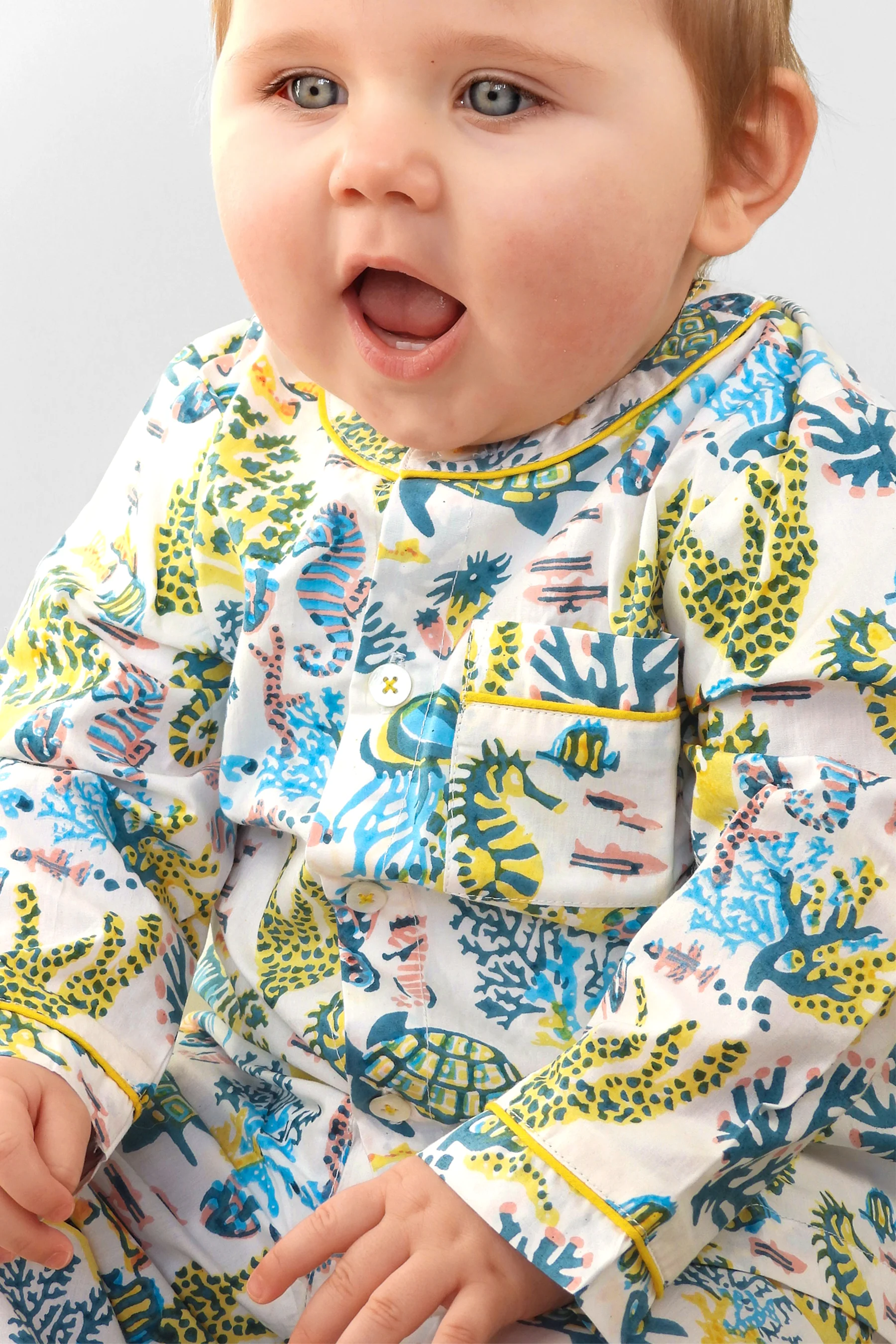 a fin-tastic dance off organic cotton baby pyjama set - Image 2