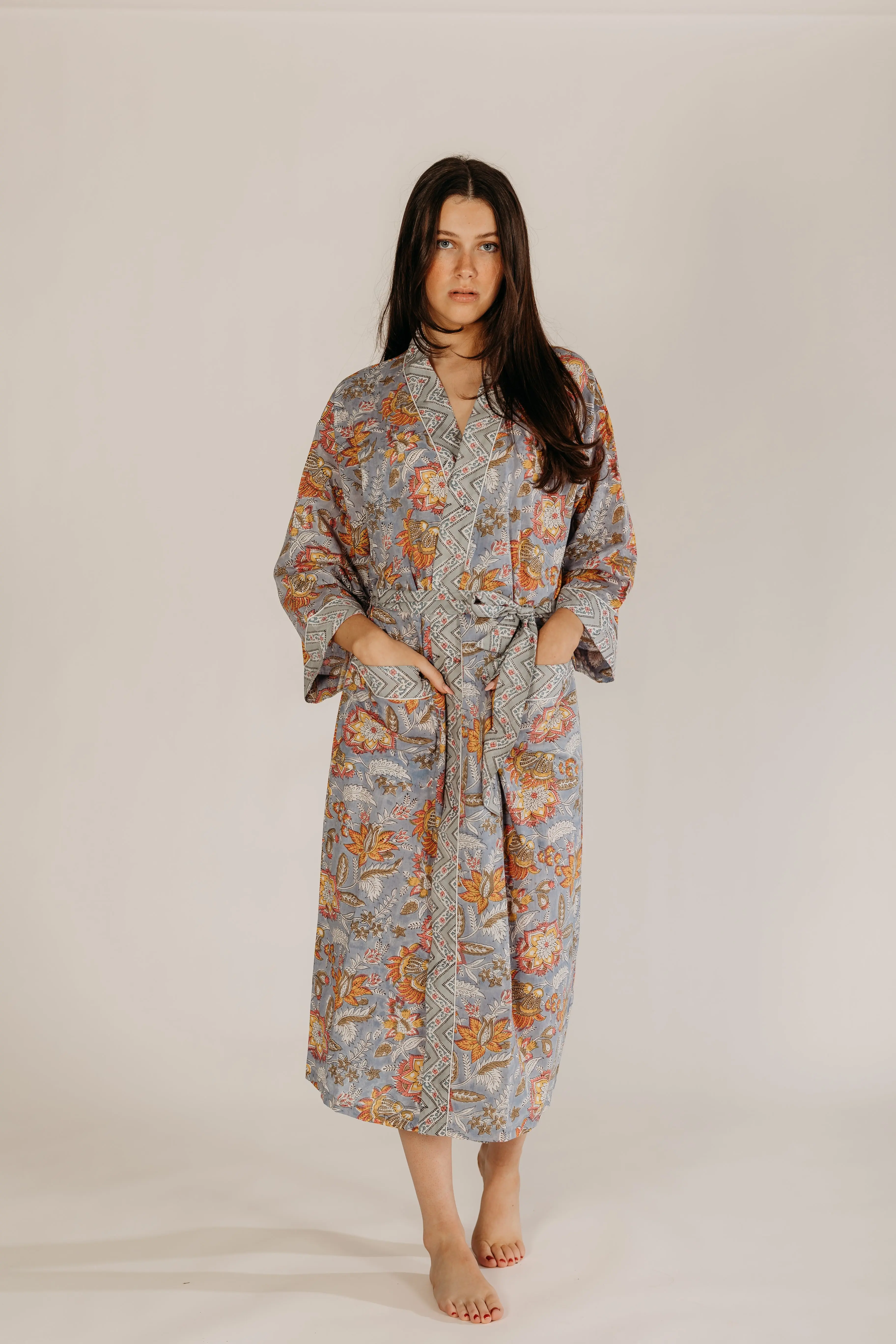 Aarti Block Printed Cotton Robe