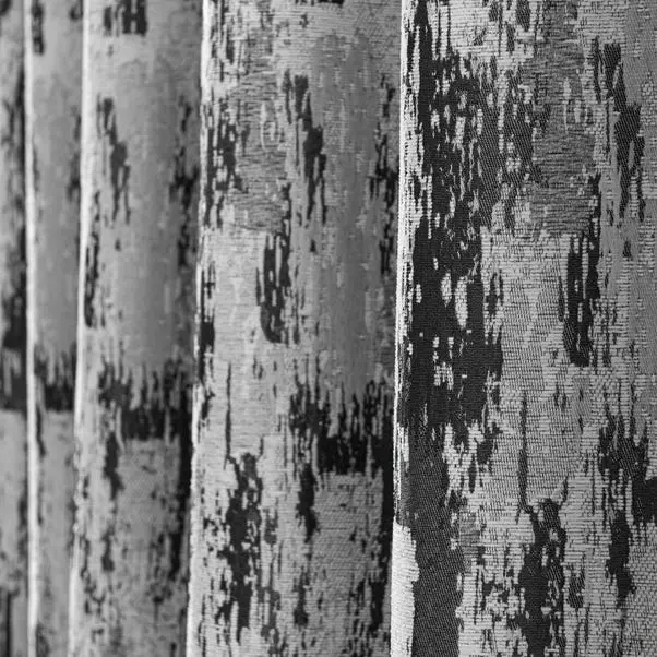 Charcoal Abstract Global Eyelet Curtains - Image 3