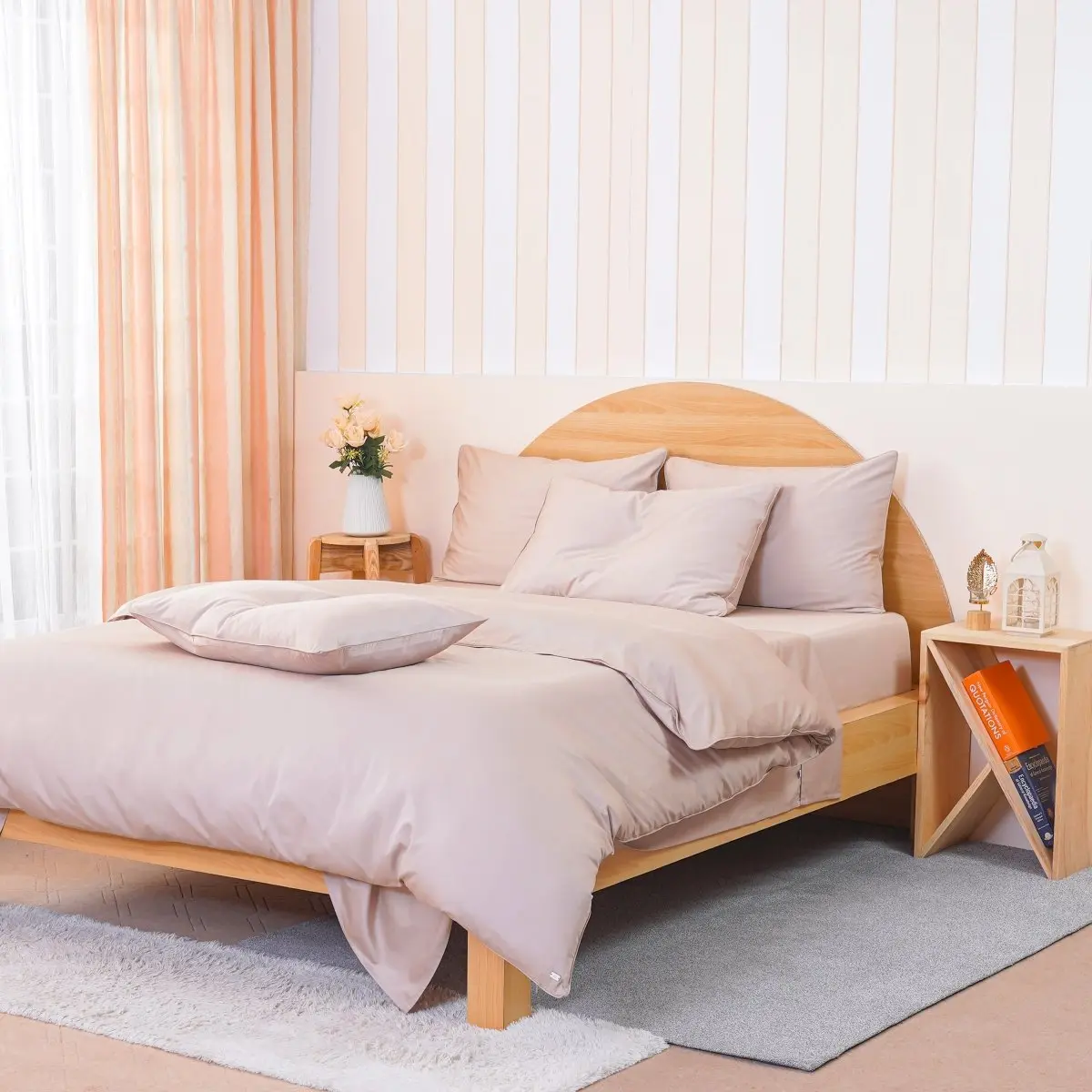 Ackly Bamboo - Beige Fitted Sheet - Image 7