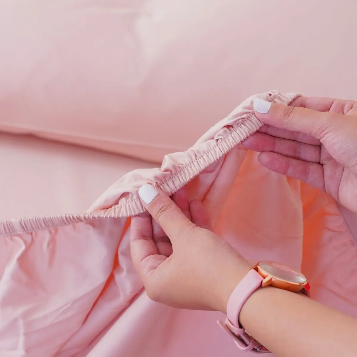 Blush Pink Ackly Bamboo Bedding - Image 5