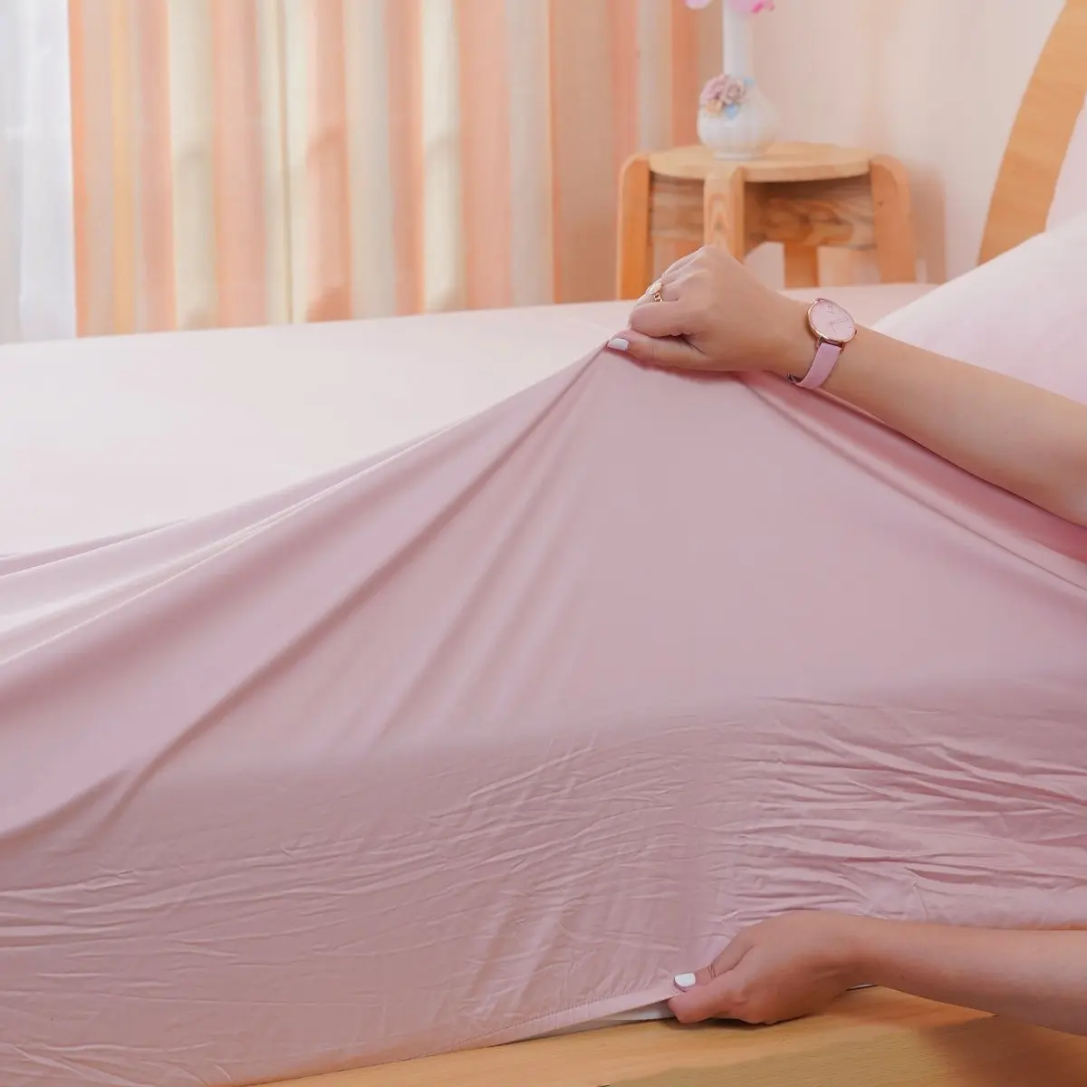 Blush Pink Ackly Bamboo Bedding - Image 6