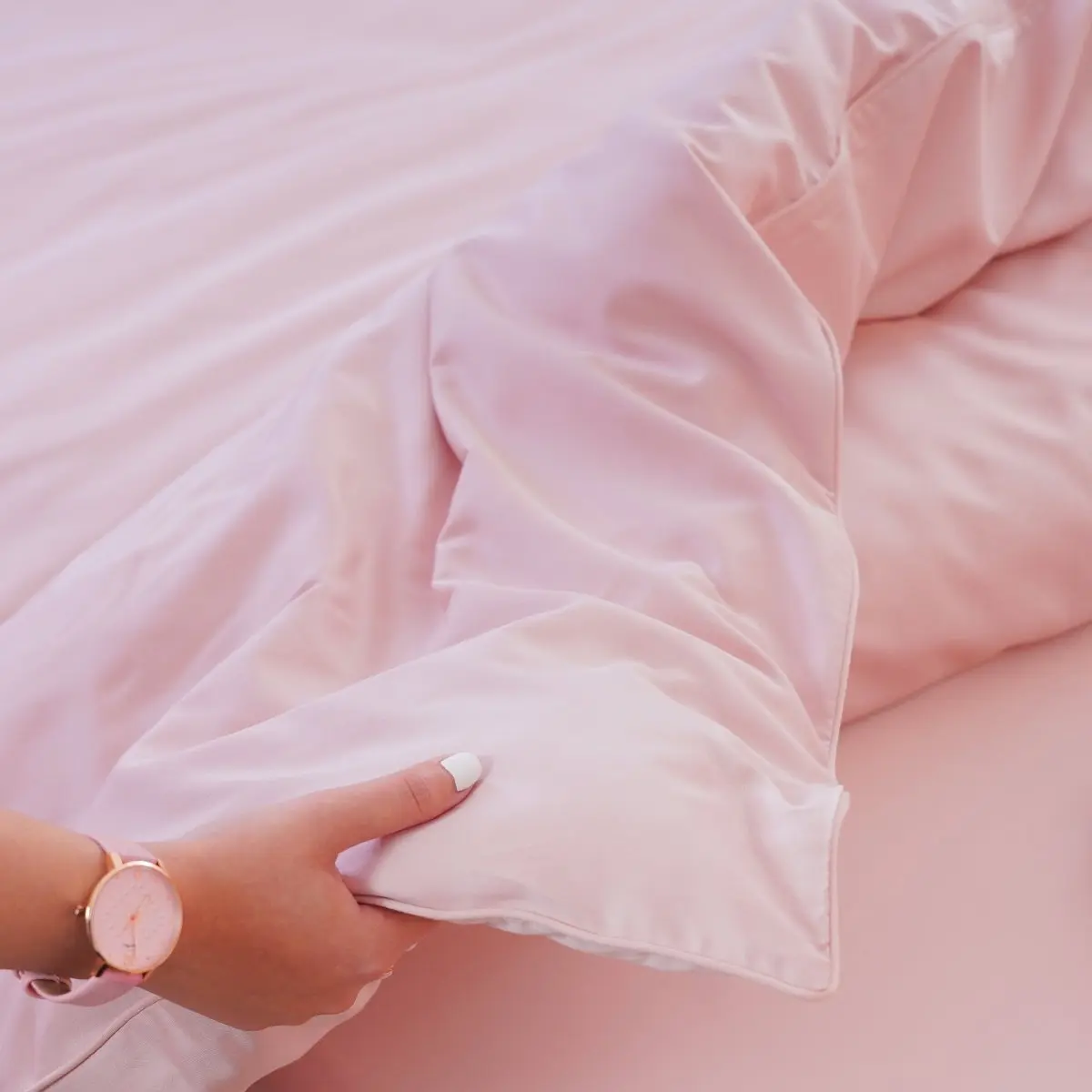 Ackly Bamboo - Blush Pink Duvet Cover - Image 3