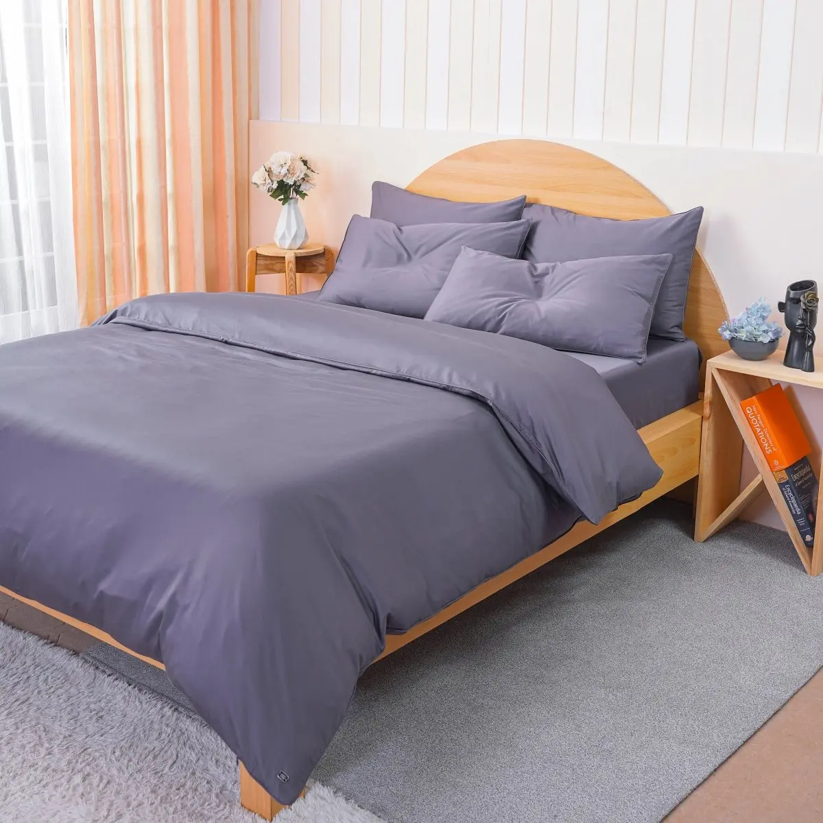 Ackly Bamboo - Charcoal Duvet Cover - Image 2