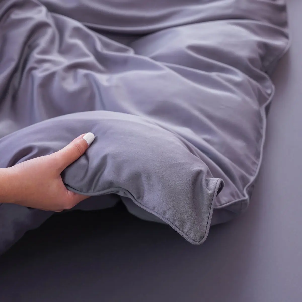 Ackly Bamboo - Charcoal Duvet Cover - Image 3