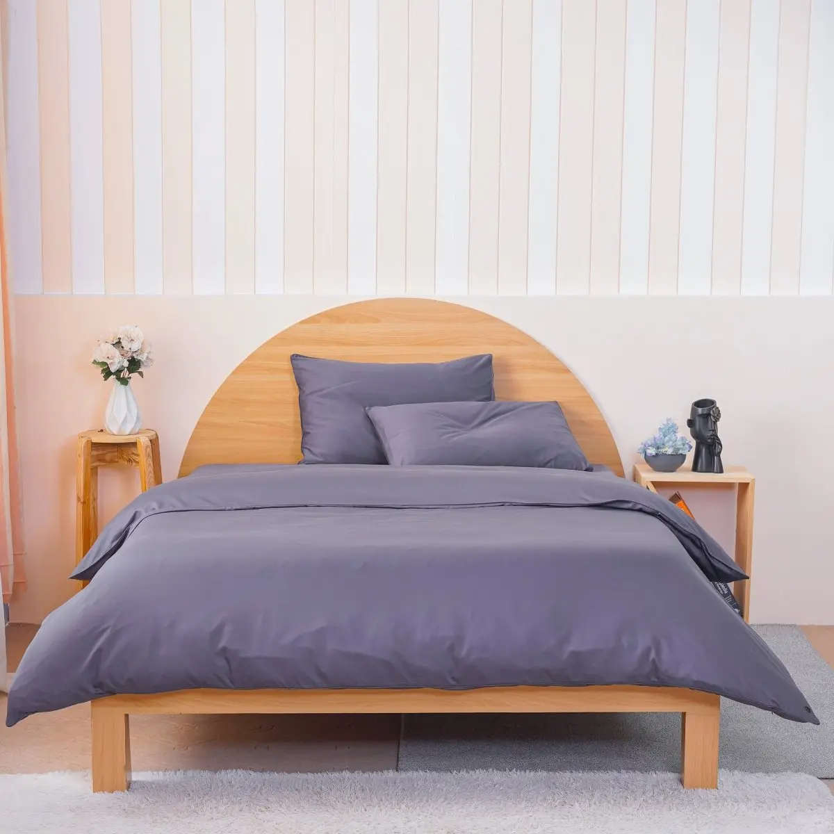 Ackly Bamboo - Charcoal Duvet Cover - Image 4