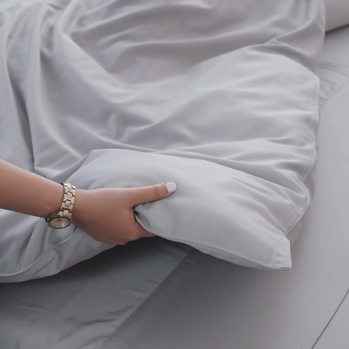 Ackly Bamboo - Dove Grey Duvet Cover - Image 3