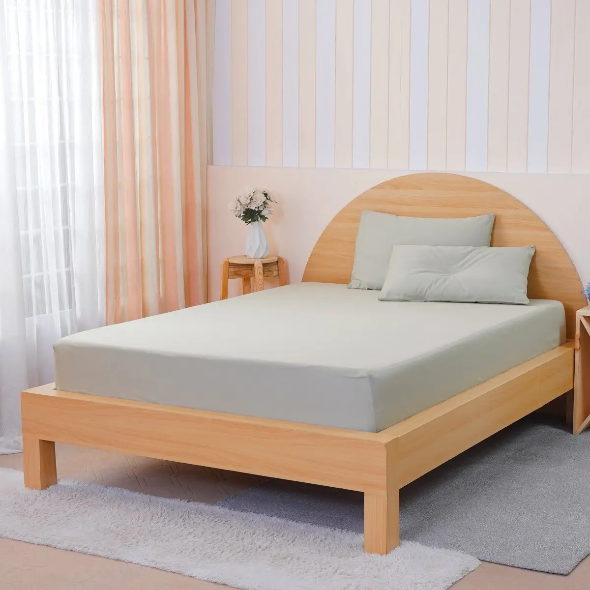 Ackly Bamboo - Sage Green Fitted Sheet - Image 5