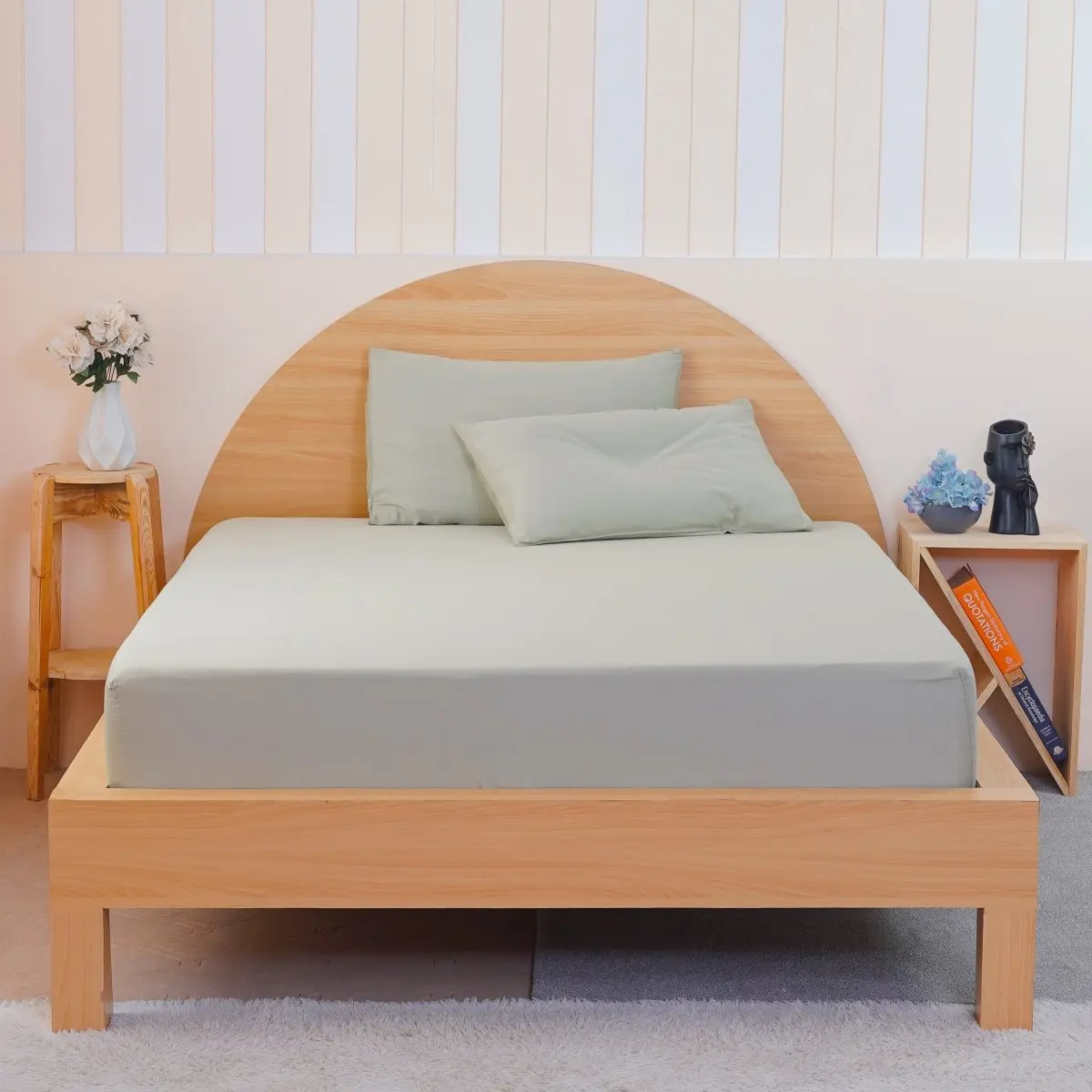 Ackly Bamboo - Sage Green Fitted Sheet - Image 6