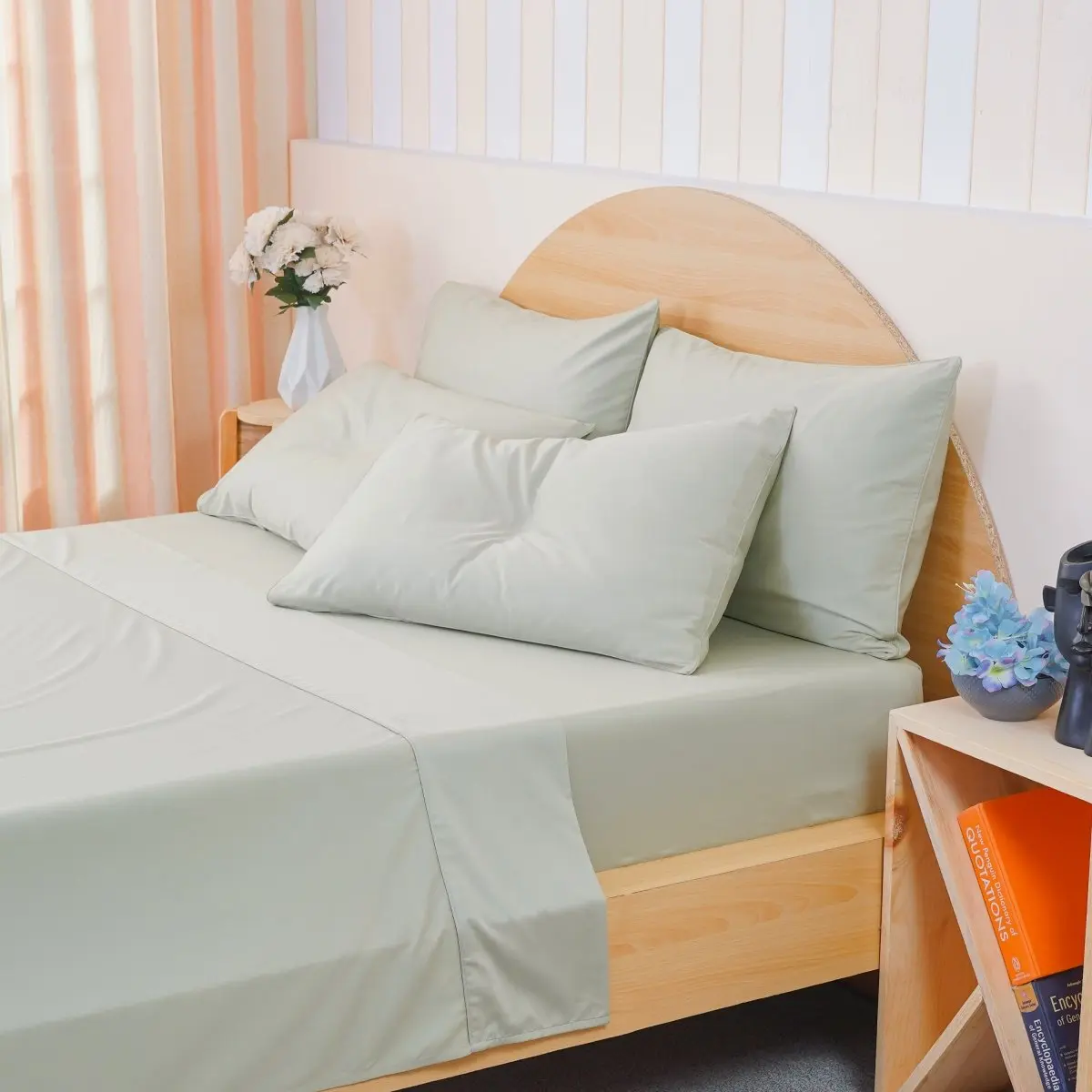 Ackly Bamboo - Sage Green Flat Sheet - Image 4