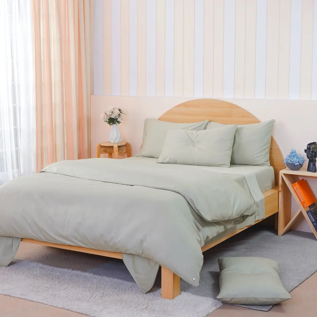 Ackly Bamboo - Sage Green Flat Sheet - Image 6