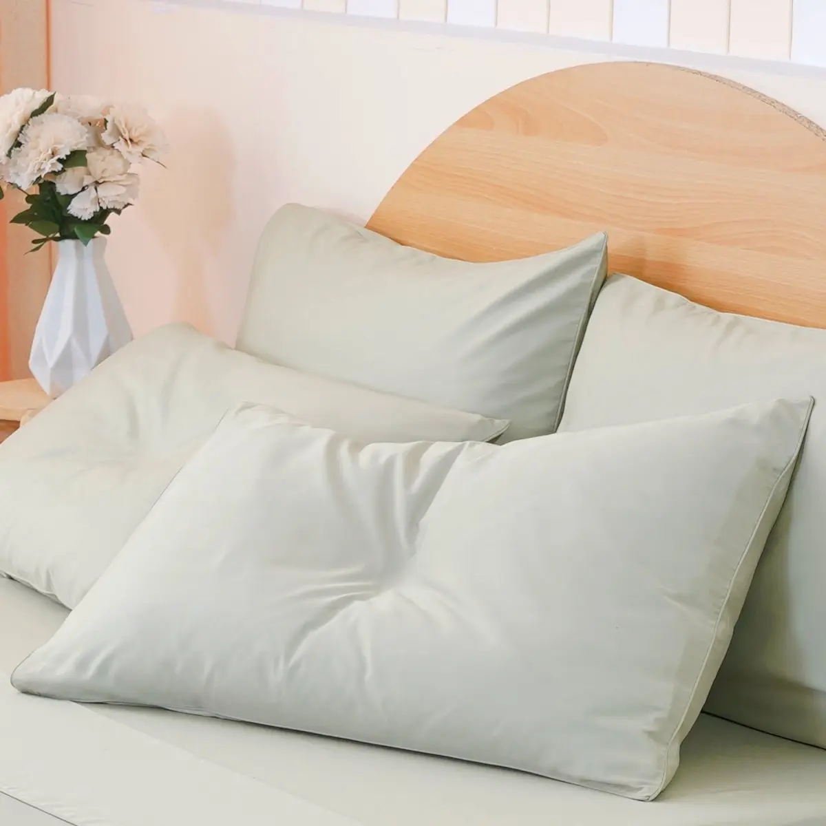 Ackly Bamboo - Sage Green Pillowcases Pair - Image 7
