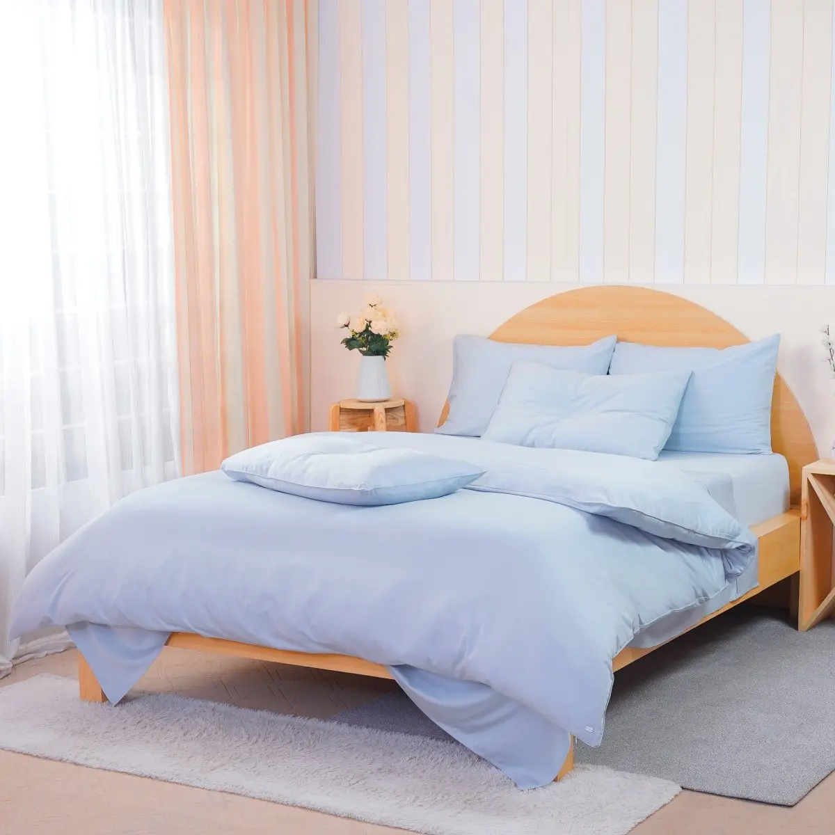 Sky Blue Ackly Bamboo Bedding