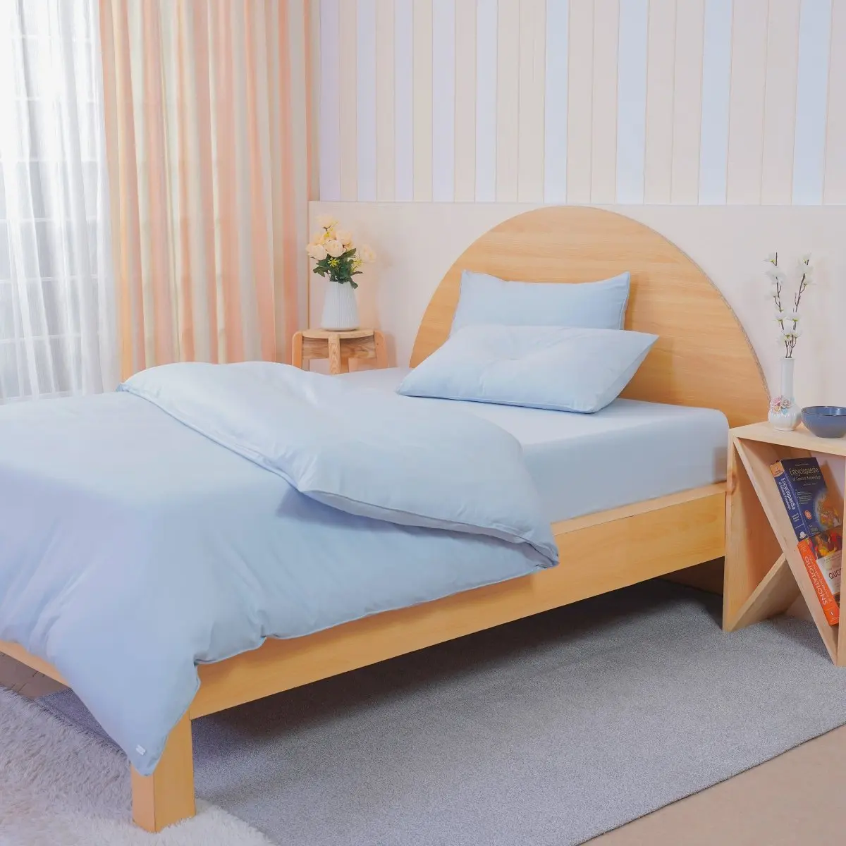 Ackly Bamboo - Sky Blue Duvet Cover - Image 3
