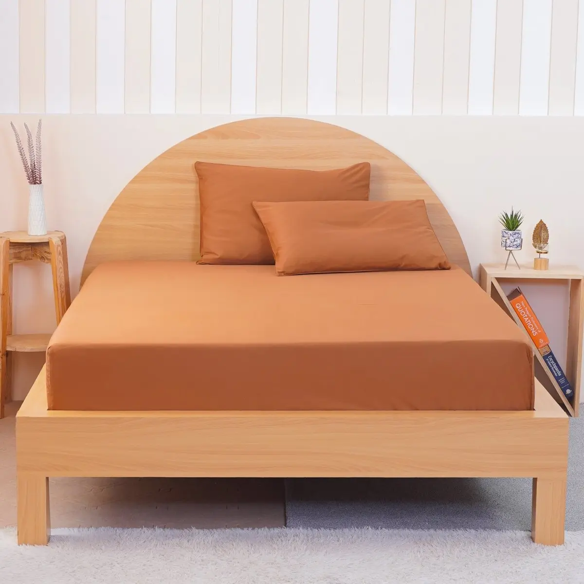 Ackly Bamboo - Terracotta Orange Fitted Sheet - Image 5