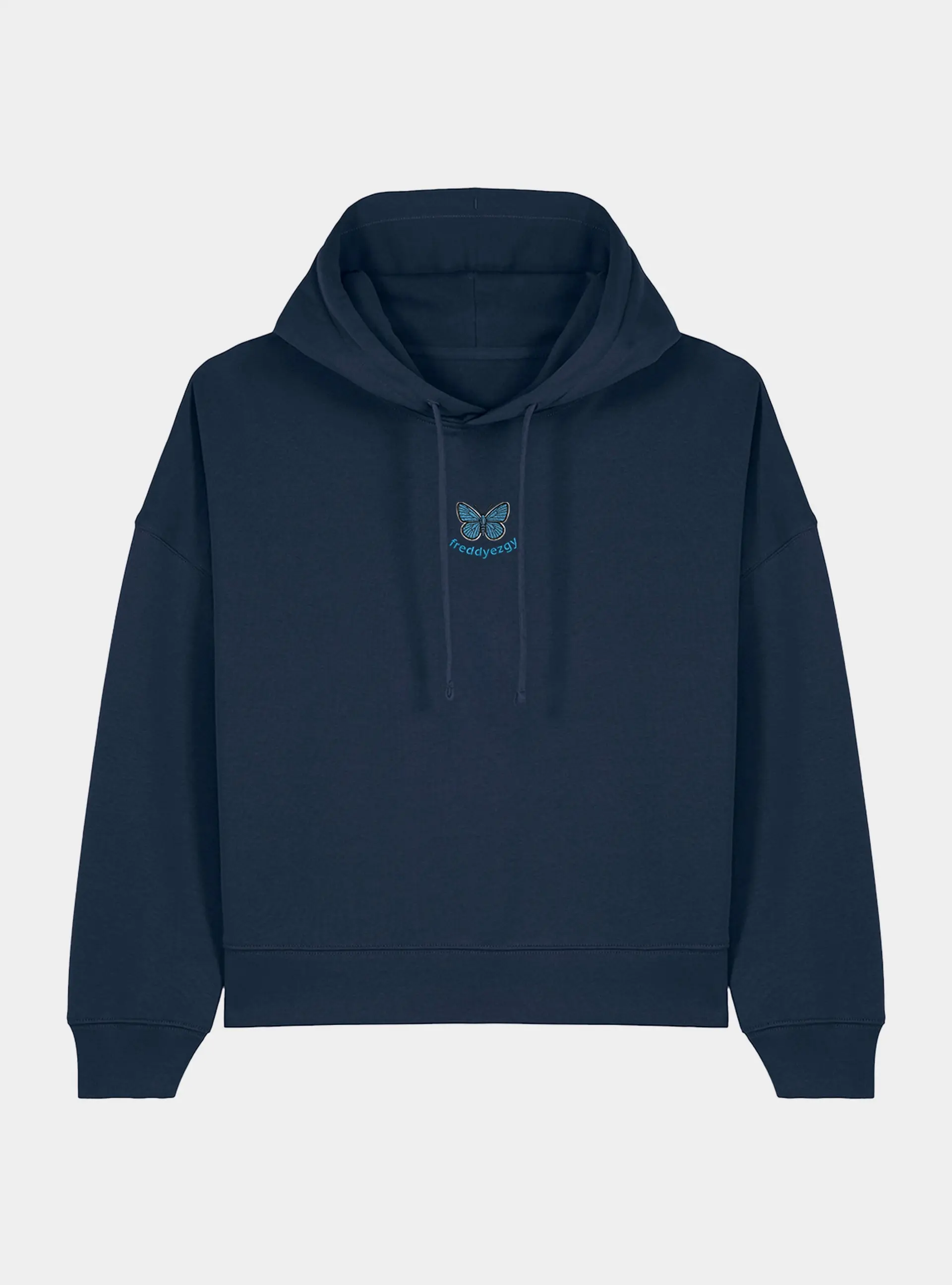 Adonis Blue Butterfly Cropped Hoodie - Butterfly - Unisex Relaxed Fit