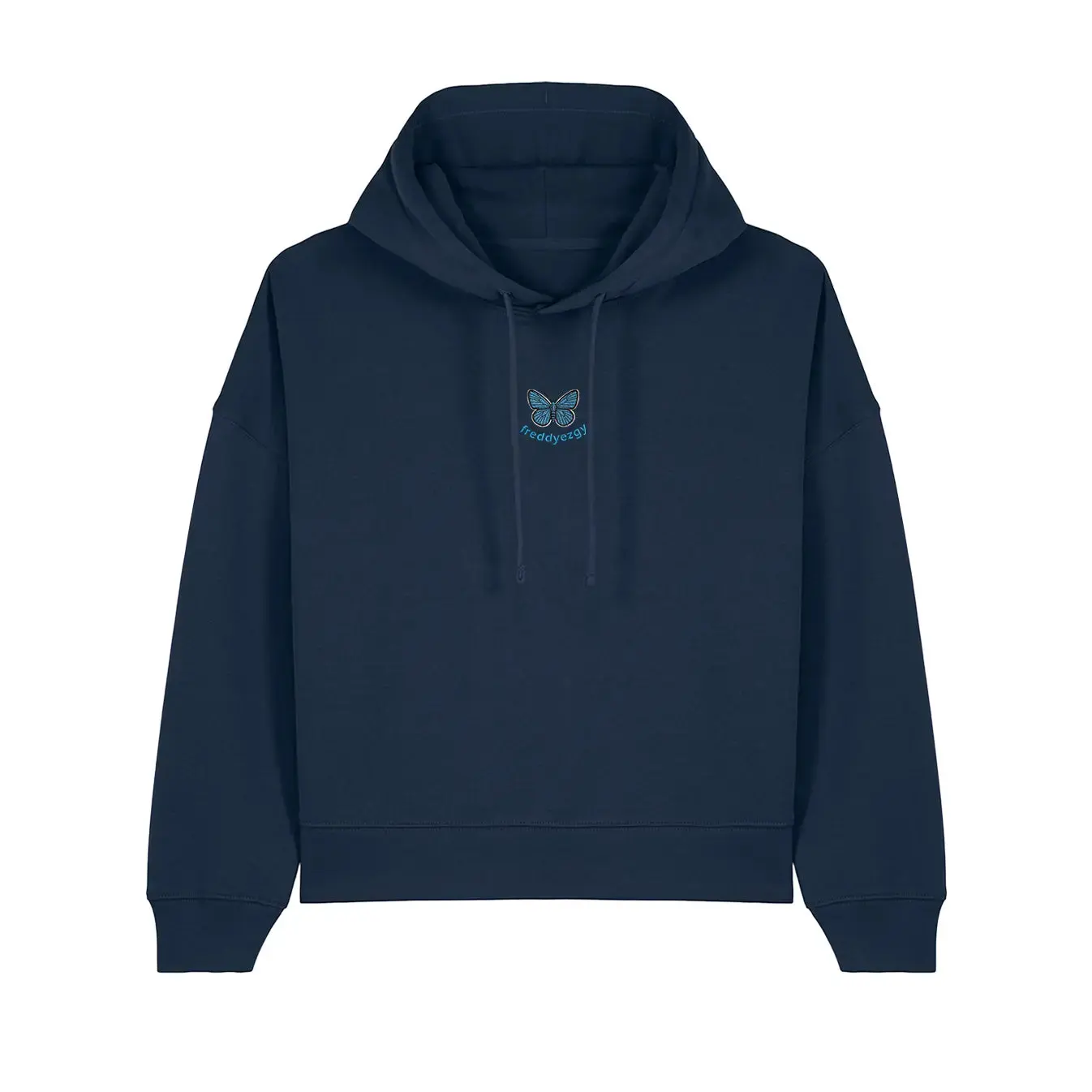 Adonis Blue Butterfly Cropped Hoodie - Butterfly - Unisex Relaxed Fit - Image 3