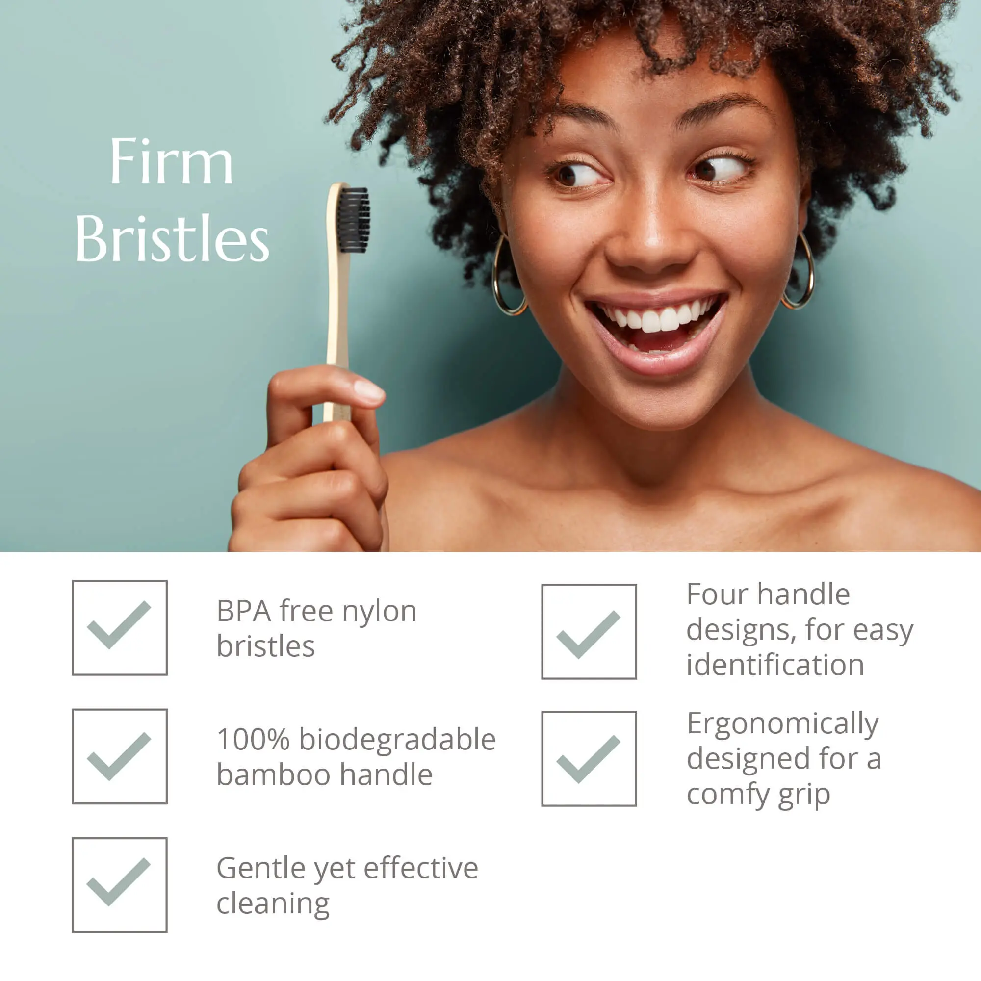 Adult Bamboo Toothbrush - 4 Pack - Firm Bristles - Image 6