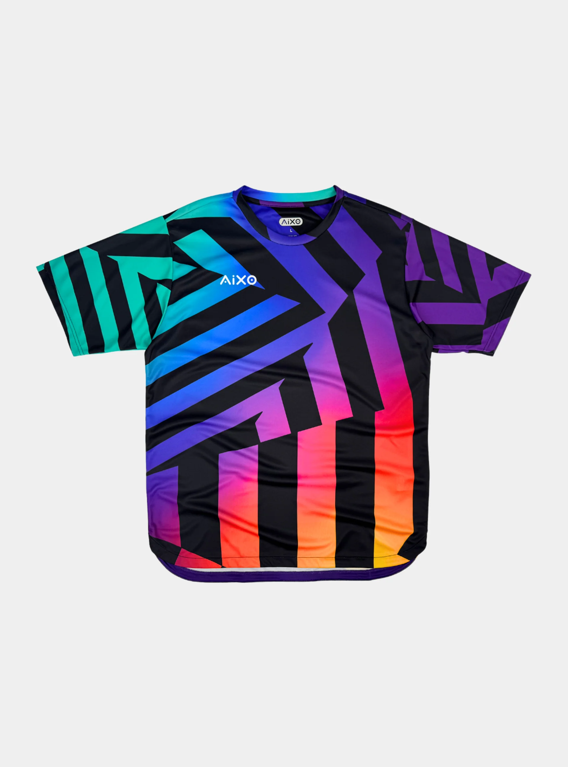Aixo Rainbow Chaos Mens T-Shirt - Black