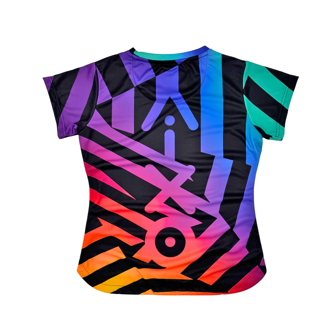 Aixo Rainbow Chaos Womens T-Shirt - Black - Image 2