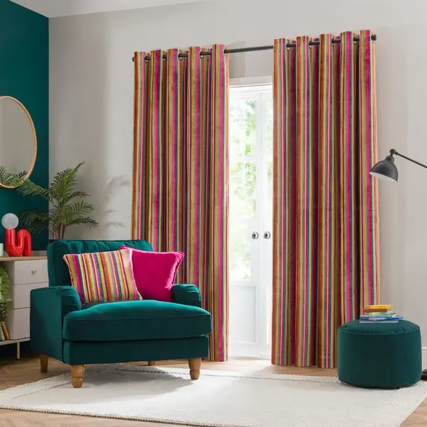 Aliyah Stripe Eyelet Curtains - Image 2