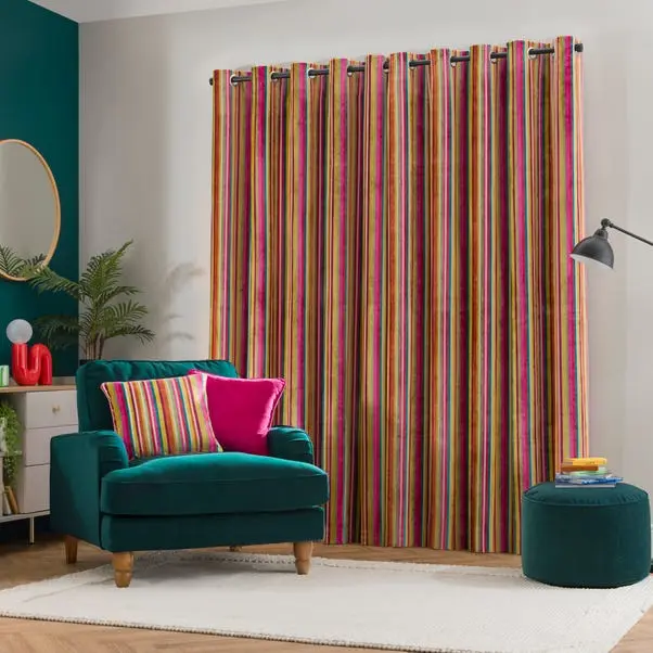 Aliyah Stripe Eyelet Curtains - Image 4