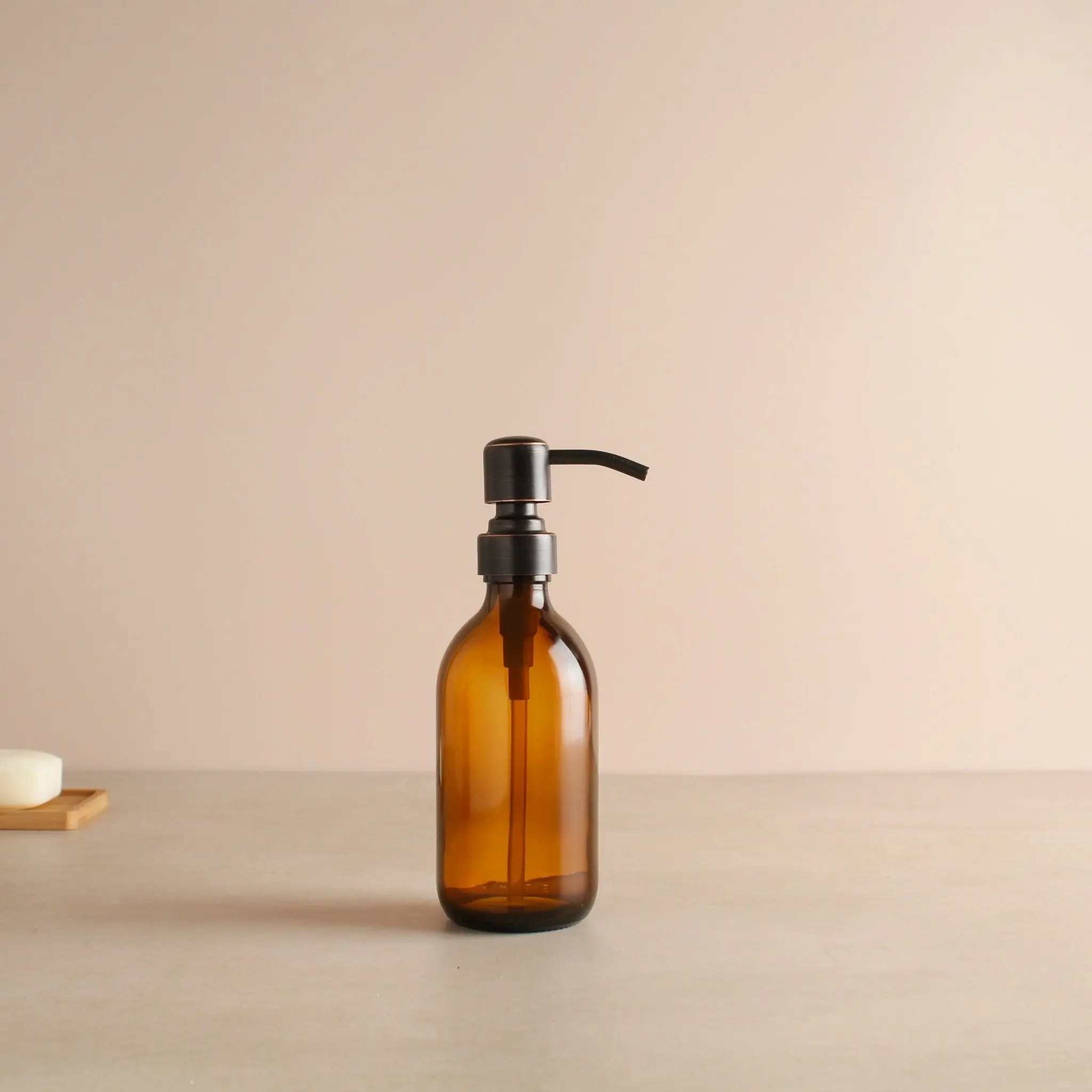 Amber Glass Dispenser Bottle Black/Copper Pump - Image 5