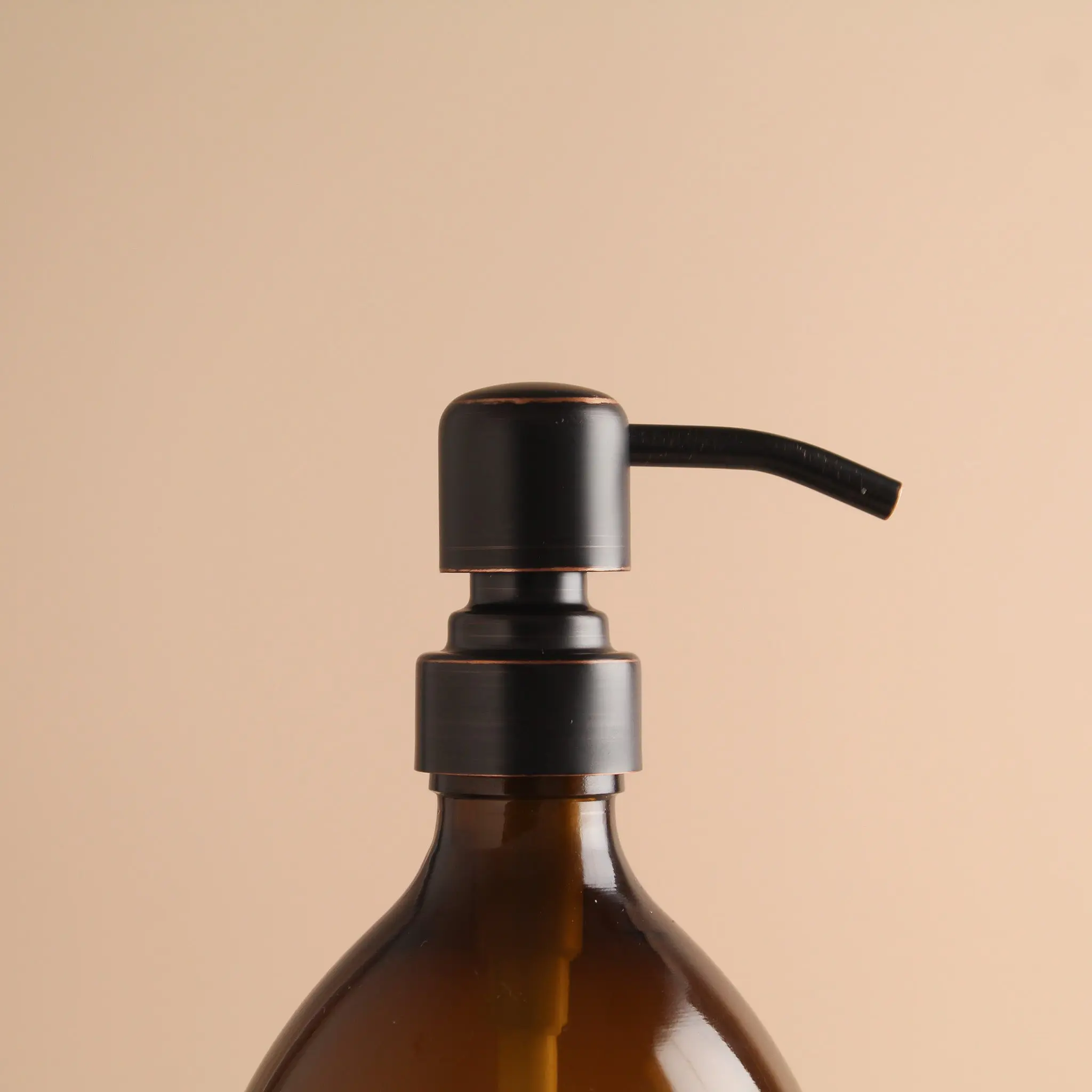 Amber Glass Dispenser Bottle Black/Copper Pump - Image 7