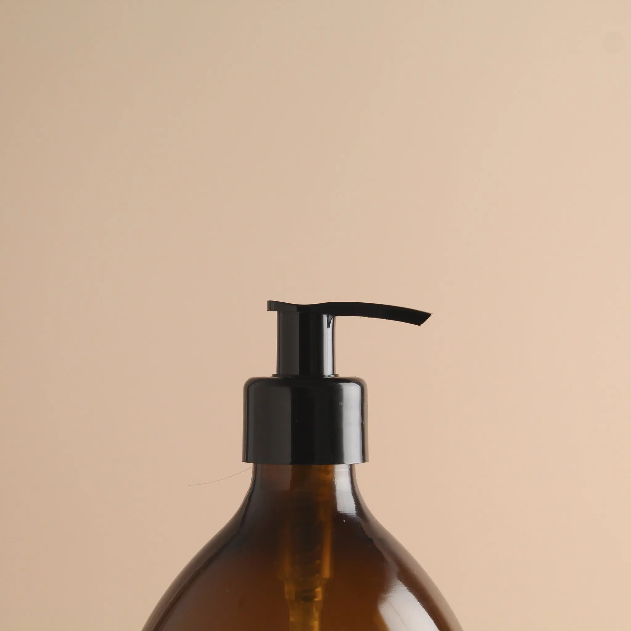 Amber Plastic Dispenser Bottle With Black Pump - Image 7
