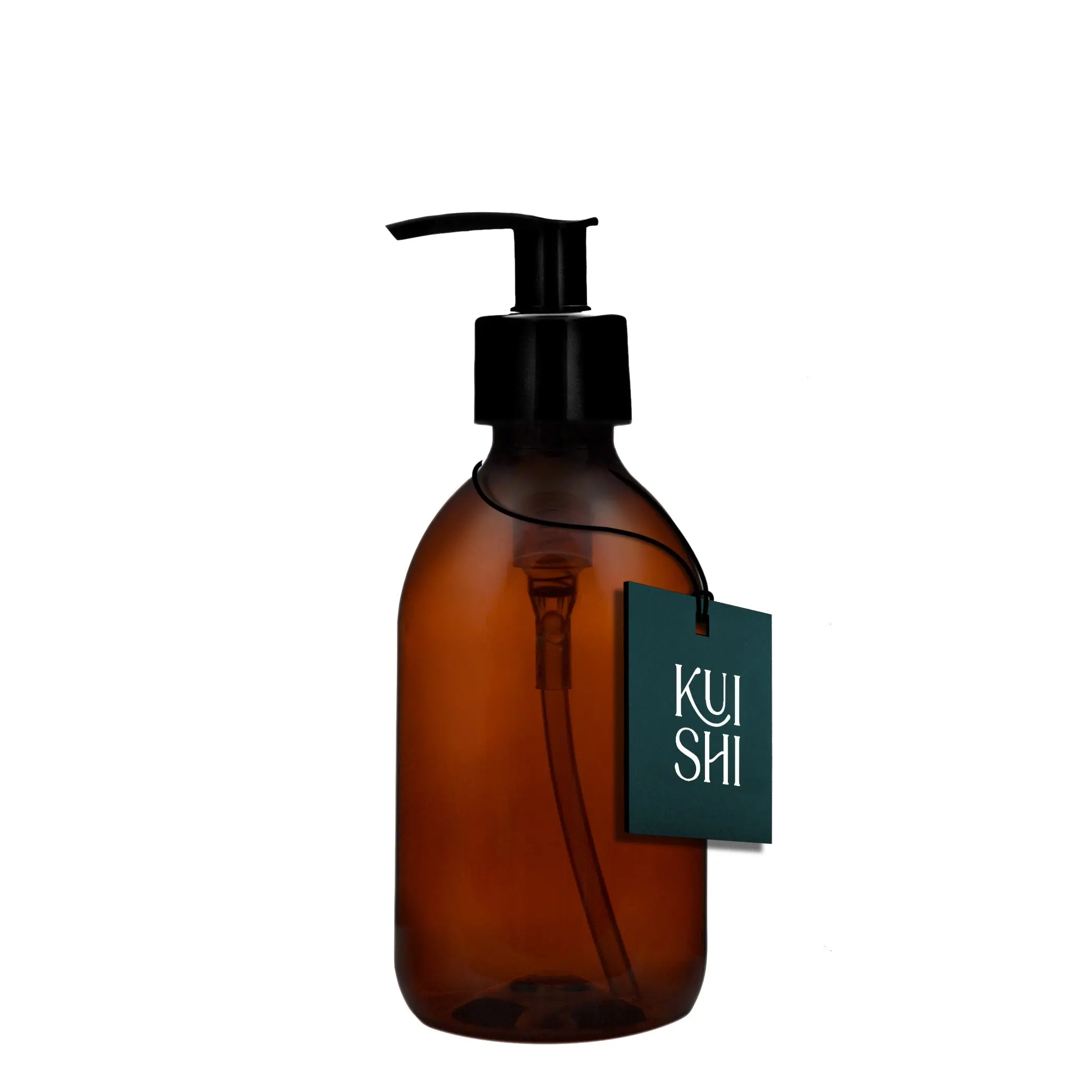 Amber Plastic Pump Bottle - Image 2
