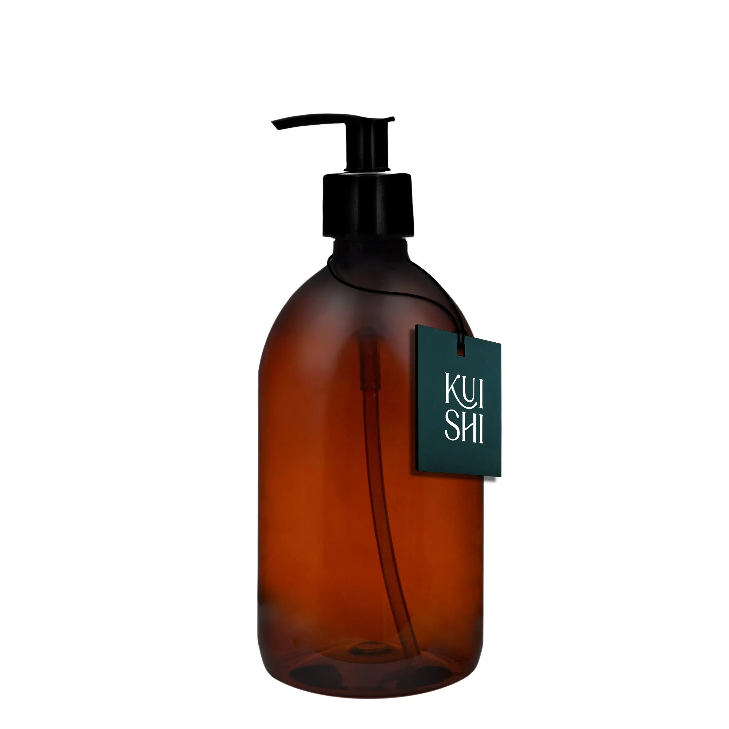 Amber Plastic Pump Bottle - Image 3