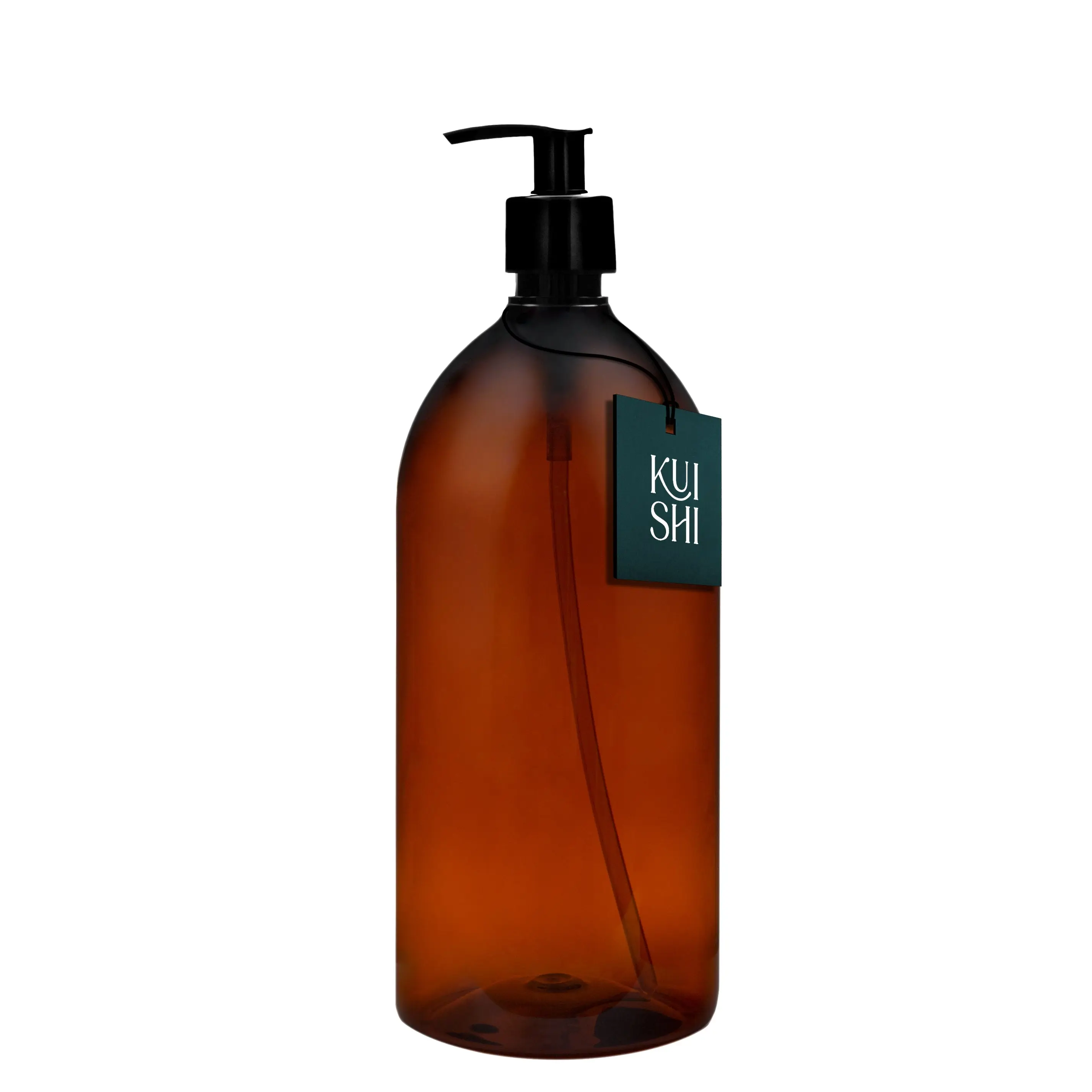 Amber Plastic Pump Bottle - Image 4